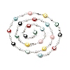 Enamel Flat Round with Evil Eye Link Chains CHS-G021-01P-02-3