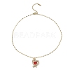 Heart Light Gold Brass Micro Pave Cubic Zirconia Pendant Necklaces NJEW-E105-09KCG-02-2