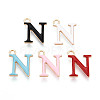 Rack Plating Alloy Enamel Pendants ENAM-T024-53N-G-1