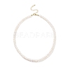 Natural Pearl Beaded Necklace with Brass Clasp for Women NJEW-JN04059-1