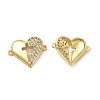 Brass Micro Pave Clear Cubic Zirconia Connector Charms KK-E068-VB352-2