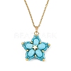 Handmade Glass Seed Beaded and Synthetic Imperial Jasper Dyed Beads Star Pendant Necklaces for Women NJEW-MZ00114-01-2
