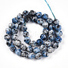 Dyed Natural Sesame Jasper Beads Strands G-T139-8mm-47I-2