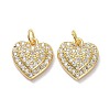 Brass Micro Pave Clear Cubic Zirconia Charms ZIRC-L100-132G-2