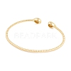 Rack Plating Brass Pave Clear Cubic Zirconia Teardrop Open Cuff Bangles BJEW-S148-03G-3