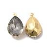 Real 18K Gold Plated Brass with Glass Pendants KK-177-22G-07-2