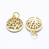 Brass Micro Pave Cubic Zirconia Charms ZIRC-L070-06-3