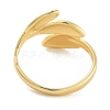 Leaf Rack Plating Brass Open Cuff Rings for Women RJEW-Z059-23G-3