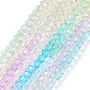 8 Strands 4 Colors Transparent Glass Beads Strands GLAA-TA0001-23-12