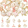 20Pcs 10 Styles Sea Animal Alloy Enamel Pendants ENAM-YW0004-35-1