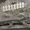 7Pcs 7 Style Spray Painted Alloy Brooches JEWB-LS0001-01-4