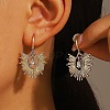 304 Stainless Steel Rhinestone Hoop Earrings FS-WG82045-24-1