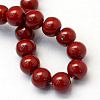 Baking Paint Pearlized Glass Pearl Round Bead Strands HY-Q330-8mm-35-4