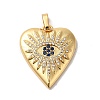 Rack Plating Brass Micro Pave Cubic Zirconia Pendants KK-K377-37G-1