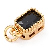 Real 18K Gold Plated Brass Inlaid Cubic Zirconia Charms ZIRC-L100-075G-07-4