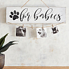 Wooden Paw Print Hanging Sign AJEW-WH0188-49A-7