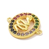 Real 18K Gold Plated Brass Micro Pave Cubic Zirconia Connector Charms KK-L209-051G-01-2