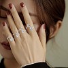 Rhodium Plated 925 Sterling Silver Initial Letter Open Cuff Ring JR852F-7