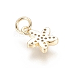 Brass Micro Pave Cubic Zirconia Charms ZIRC-F112-02G-4