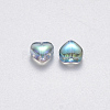 Transparent Spray Painted Glass Beads GLAA-R211-02-D01-2