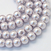 Baking Painted Pearlized Glass Pearl Round Bead Strands X-HY-Q003-10mm-25-1