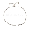 Non-Tarnish 304 Stainless Steel Box Chain Slider Bracelet Makings STAS-P360-03P-2