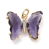 Brass Micro Pave Clear Cubic Zirconia Pendant ZIRC-P079-B02-05-1
