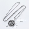 Vintage 304 Stainless Steel Pirate Rune Viking Compass Pendant Necklaces for Men Women AZ8972-5