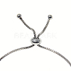 Adjustable Zinc Alloy and Glass Slider Bracelets BJEW-P250-SE039-2