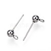 304 Stainless Steel Ball Stud Earring Findings X-STAS-G099-09P-2