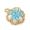 Glass Seed Beaded Pendants PALLOY-MZ01288-02-2