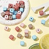 10Pcs Printed Opaque Acrylic Beads MACR-YW0004-19E-5