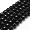 Natural Dyed & Heated Black Onyx Beads Strands G-D840-22-8mm-1