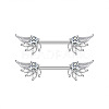 304 Stainless Steel Cubic Zirconia Nipple Rings WG0A897-01-1