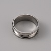 201 Stainless Steel Grooved Finger Ring Settings STAS-WH0027-26F-P-2