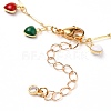 Brass Enamel Charm Bracelets BJEW-JB05721-3