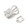 Brass Micro Pave Clear Cubic Zirconia Interlocking Clasps KK-U059-16P-2