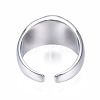 304 Stainless Steel Smiling Face Open Cuff Ring RJEW-T023-90P-2
