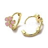 Flower Rack Plating Brass Hoop Earrings EJEW-A031-23G-2