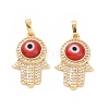 Brass Micro Pave Cubic Zirconia Pendants ZIRC-F136-03G-06-2