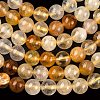 Natural Yellow Hematoid Quartz Round Beads Strands G-F266-09-6mm-2