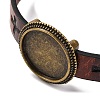 Hollow Cross PU Leather Bracelet Making MAK-I020-01A-2