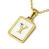 Ion Plating(IP) Rectangle with Initial Letter 304 Stainless Steel Pendant Necklace NJEW-R265-04G-Y-1