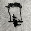 Halloween Acrylic Pendant Aluminium Curb Chain Necklaces FS-WG5E45F-01-2