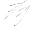 Rhodium Plated 925 Sterling Silver Long Ear Thread EJEW-P195-04P-2
