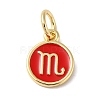 Real 18K Gold Plated Brass Enamel Charms KK-L216-001G-F-2