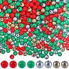 1200Pcs 4 Colors Christmas Themed Opaque Acrylic Beads MACR-SC0001-41-1