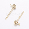 Brass Stud Earring Findings KK-P130-098G-2