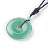 Adjustable Natural Green Aventurine Pendant Necklaces NJEW-A125-C02-2