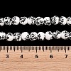 Floral Printed Porcelain Beads PORC-L004-6mm-07-3